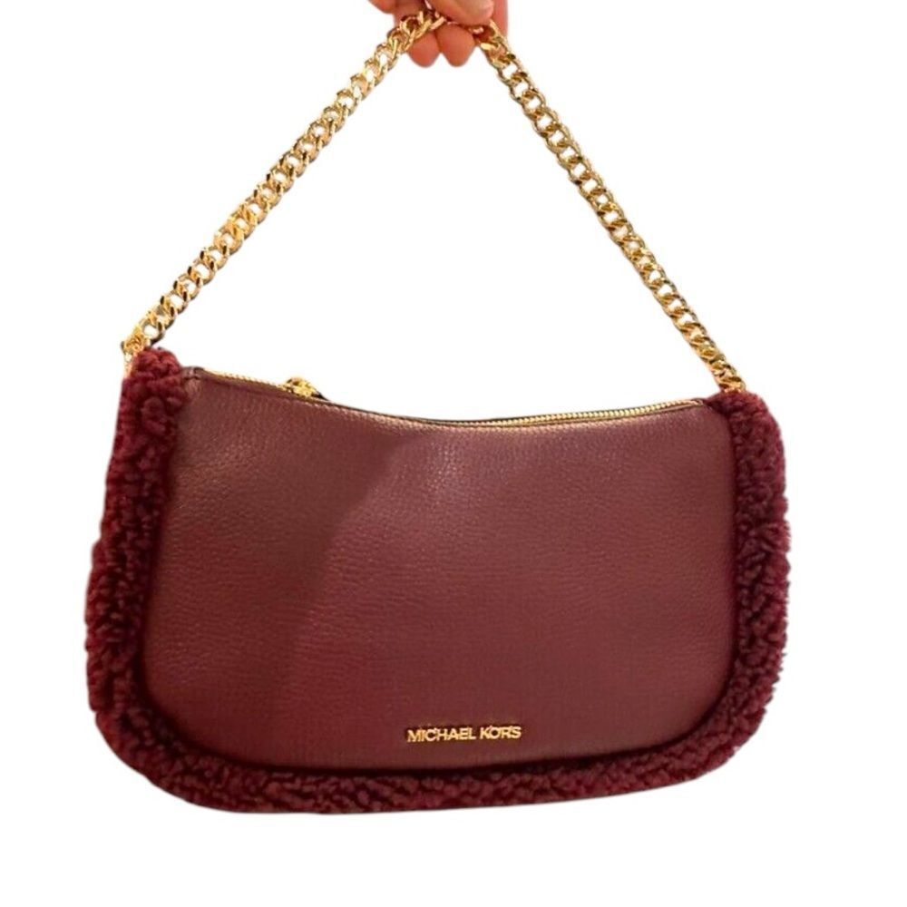 MICHAEL KORS CAMELA LEATHER MEDIUM POUCHETTE CROSSBODY